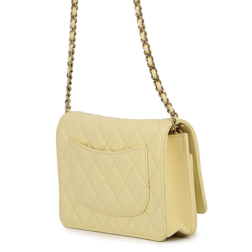 Chanel Chain Wallet Classic Quilted CC Logo Caviar Leather Shoulder — view 2