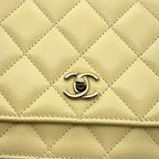 Chanel Chain Wallet Classic Quilted CC Logo Caviar Leather Shoulder — view 8