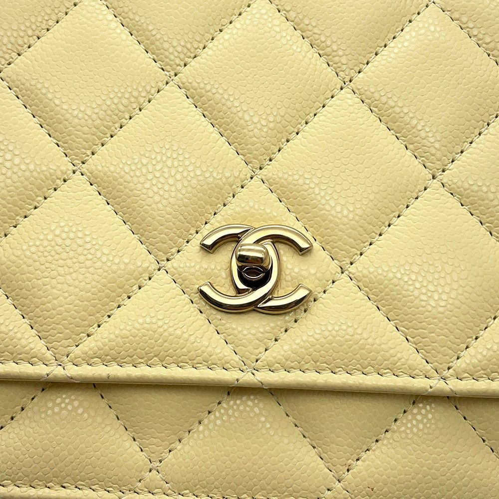 Chanel Chain Wallet Classic Quilted CC Logo Caviar Leather Shoulder — view 8