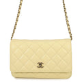 Chanel Chain Wallet Classic Quilted CC Logo Caviar Leather Shoulder