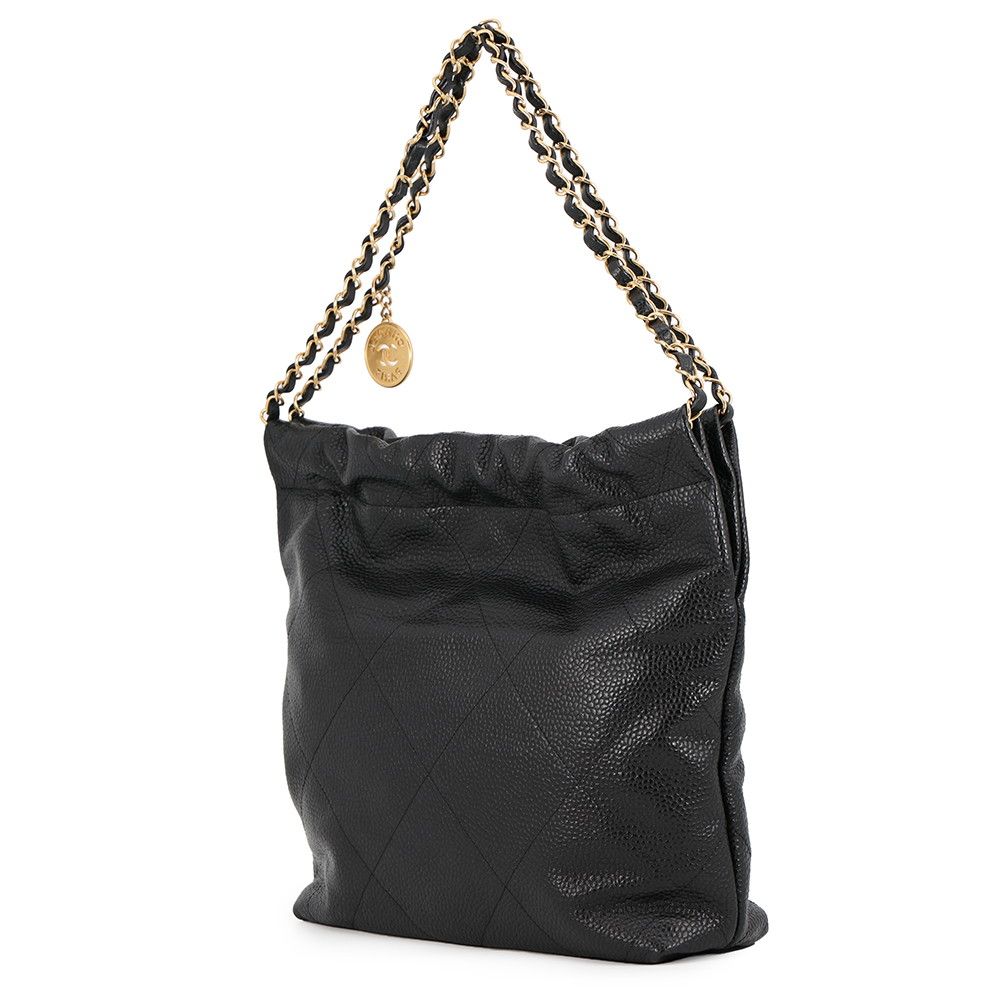 Chanel Handbag 22 Quilted Small Caviar Leather with Pouch Black — view 2