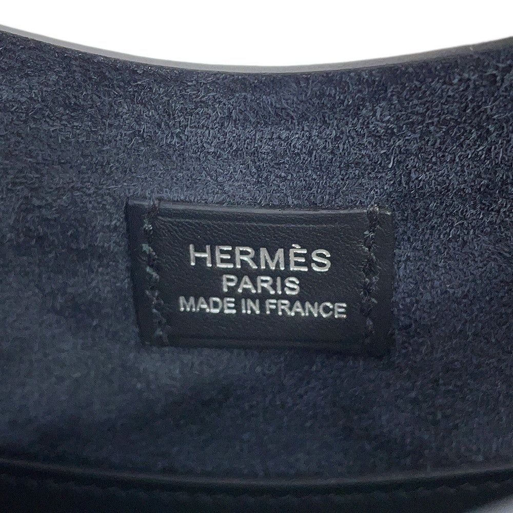 Hermes Shoulder Bag Alson Slim Black Silver Togo Swift — view 5