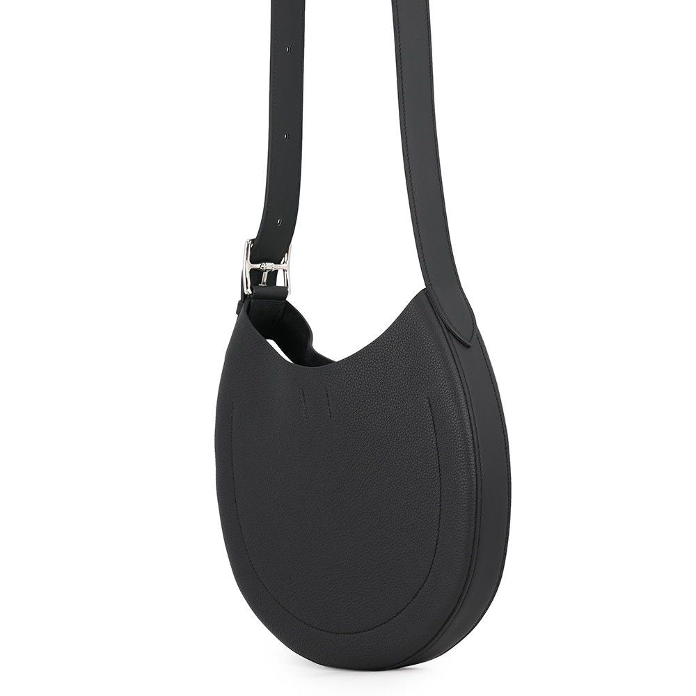 Hermes Shoulder Bag Alson Slim Black Silver Togo Swift — view 2