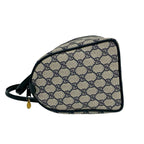 Gucci Vintage Sherry Line GG Logo Pattern Leather Mini Boston Bag Navy — view 5