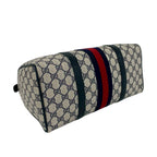 Gucci Vintage Sherry Line GG Logo Pattern Leather Mini Boston Bag Navy — view 7