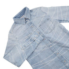 Chanel Denim Shirt Pearl Print Cotton 36 Top CC Logo — view 3