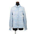 Chanel Denim Shirt Pearl Print Cotton 36 Top CC Logo