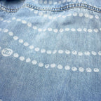 Chanel Denim Shirt Pearl Print Cotton 36 Top CC Logo — view 6