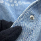 Chanel Denim Shirt Pearl Print Cotton 36 Top CC Logo — view 5