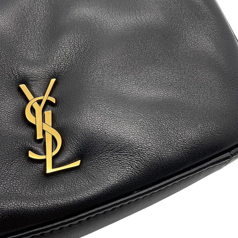 Saint Laurent Paris Handbag Calypso Mini Hobo Lambskin 2-Way Shoulder Black — view 7