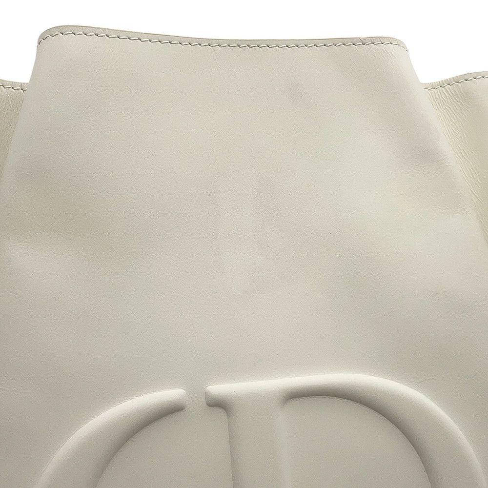 Dior Handbag C'est CD Embossed Leather 2-Way Shoulder White — view 7