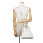 Dior Handbag C'est CD Embossed Leather 2-Way Shoulder White — view 5
