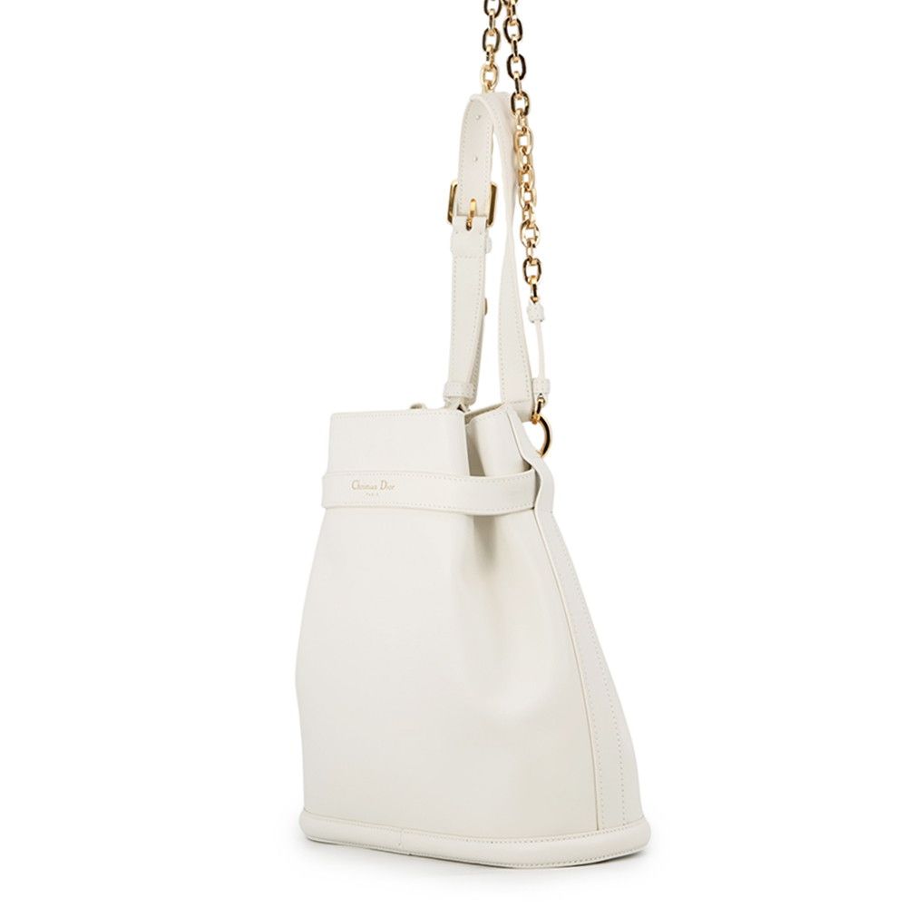 Dior Handbag C'est CD Embossed Leather 2-Way Shoulder White — view 2