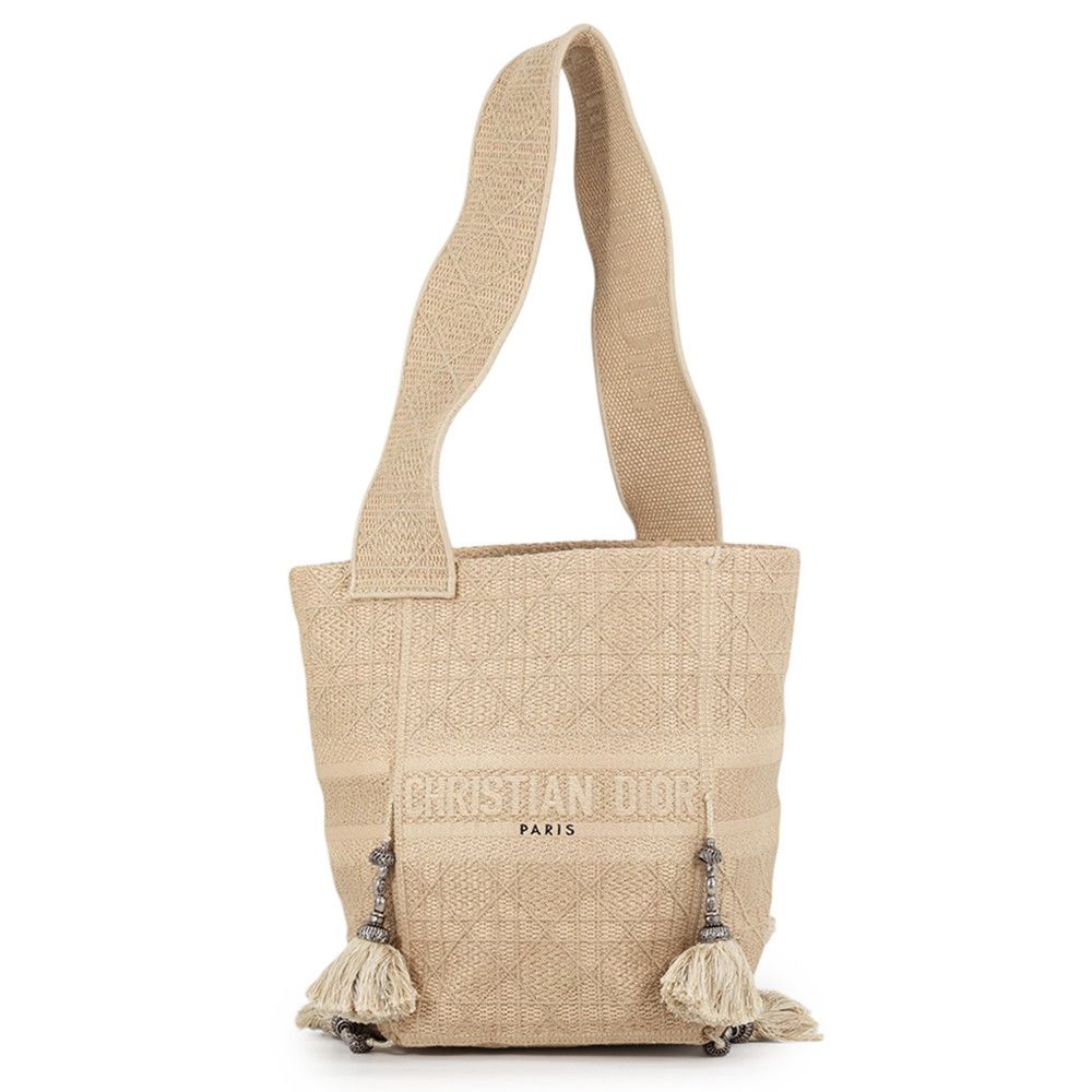 Dior Shoulder Bag D-bubble Tassel Cannage Canvas