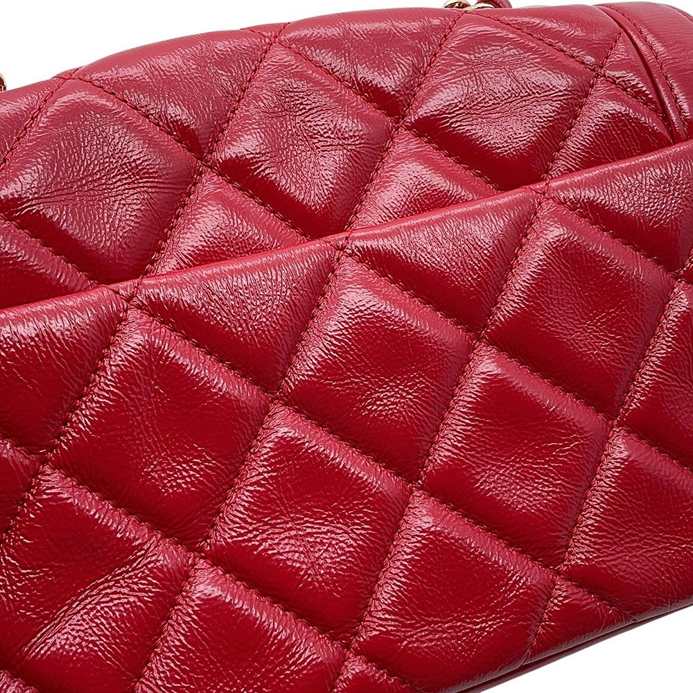 Chanel Chain Shoulder Bag Quilted 20 CC Logo Shiny Calfskin — view 8
