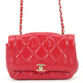 Chanel Chain Shoulder Bag Quilted 20 CC Logo Shiny Calfskin