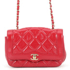 Chanel Chain Shoulder Bag Quilted 20 CC Logo Shiny Calfskin