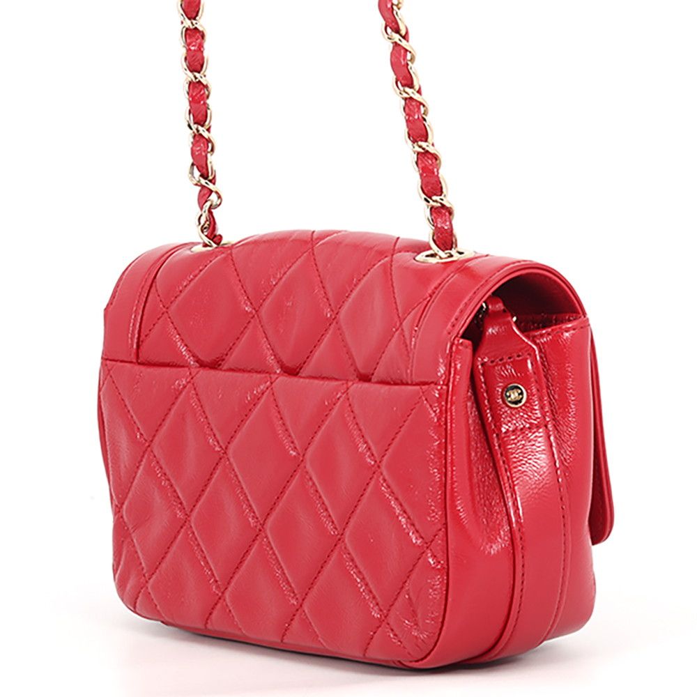 Chanel Chain Shoulder Bag Quilted 20 CC Logo Shiny Calfskin — view 2