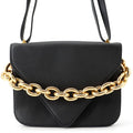 Bottega Veneta Shoulder Bag Mount Envelope Leather Black