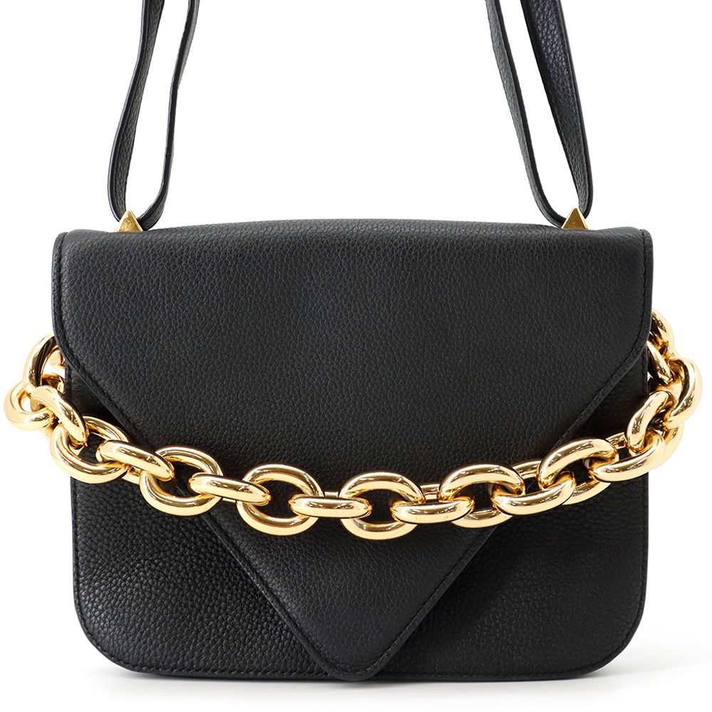 Bottega Veneta Shoulder Bag Mount Envelope Leather Black