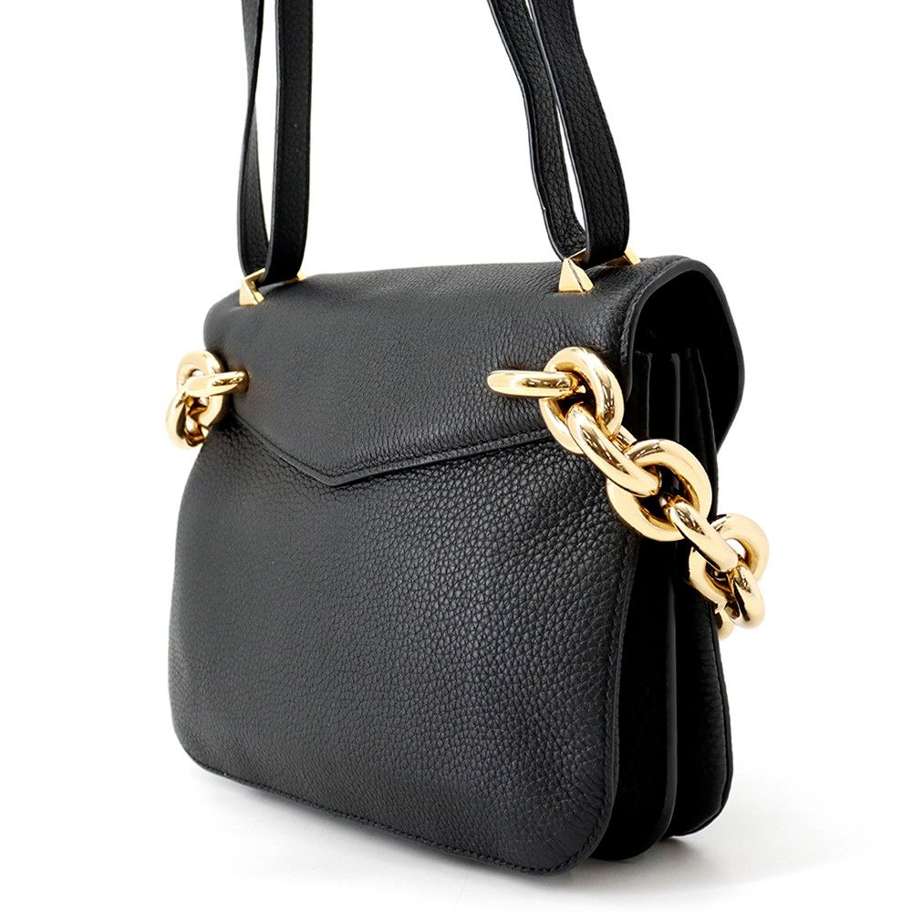 Bottega Veneta Shoulder Bag Mount Envelope Leather Black — view 2