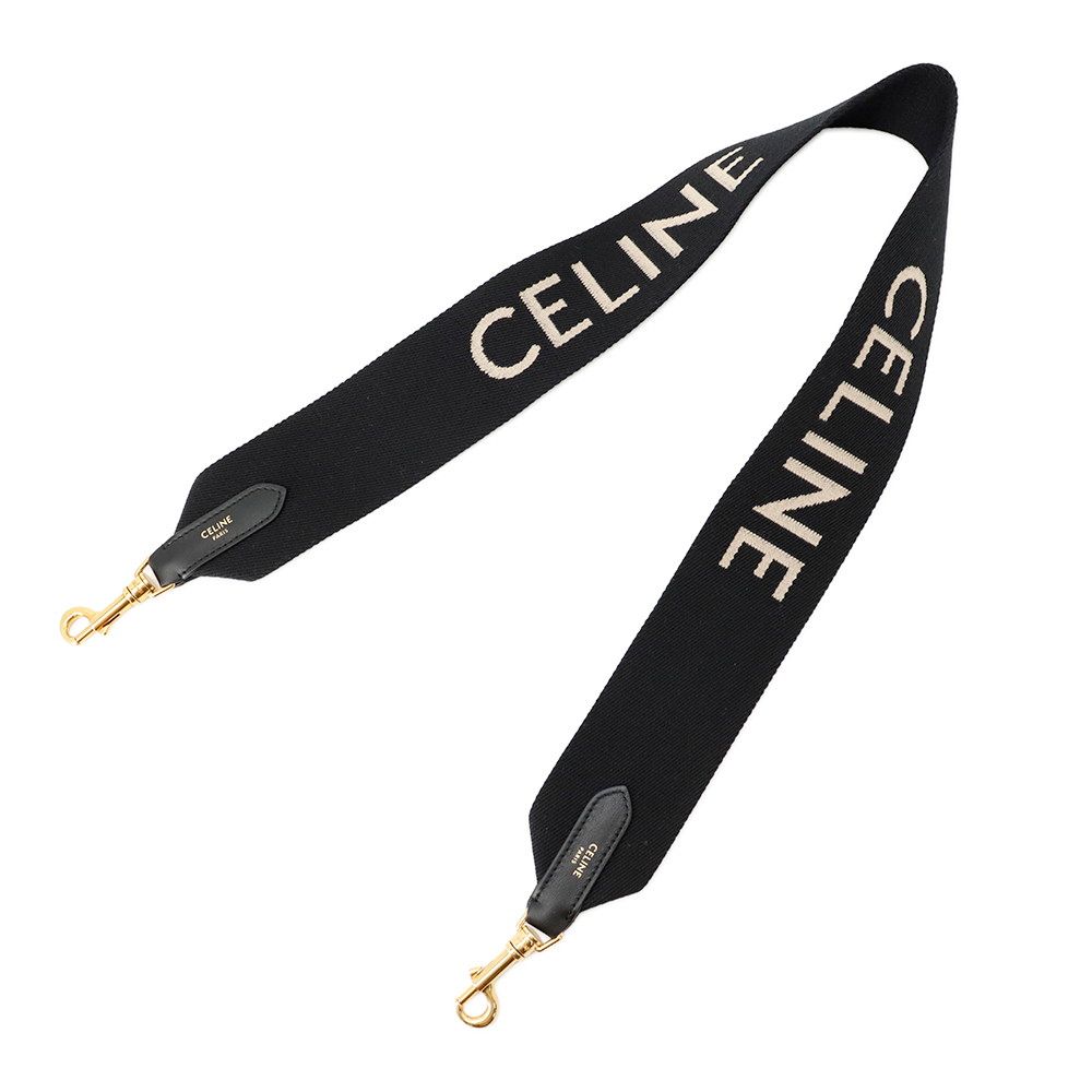 Celine Shoulder Strap Logo Canvas Black — view 4