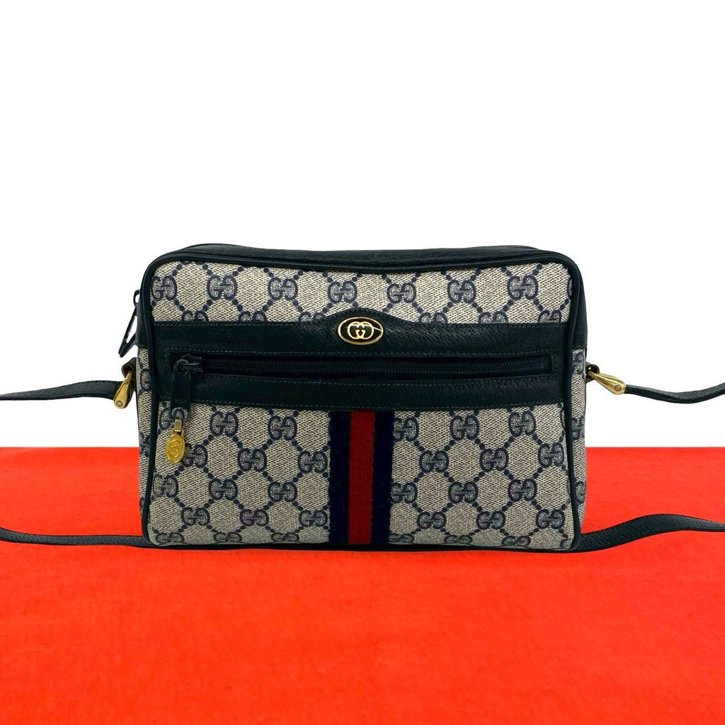 Gucci Vintage Sherry Line GG Logo Pattern Leather Mini Shoulder Bag Crossbody
