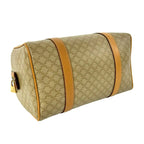Celine Vintage Macadam Blason Pattern Leather Boston Bag Beige Brown — view 7