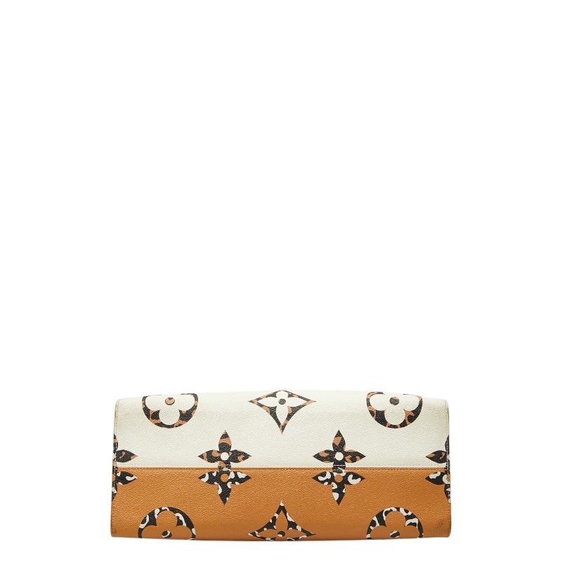 Louis Vuitton Monogram Jungle On The Go GM Tote Ivory Orange Leather — view 3