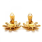 Chanel Earrings Vintage CC Logo Sun Motif Gold Plated — view 7