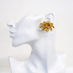 Chanel Earrings Vintage CC Logo Sun Motif Gold Plated — view 5