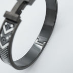 Hermes Bangle Click HH Metal White Black Bracelet — view 5