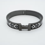Hermes Bangle Click HH Metal White Black Bracelet — view 4