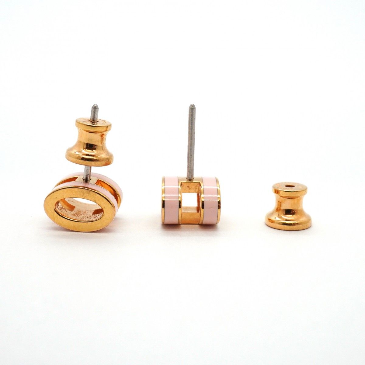 Hermes Earrings Mini Pop Gold Plated Pink — view 3