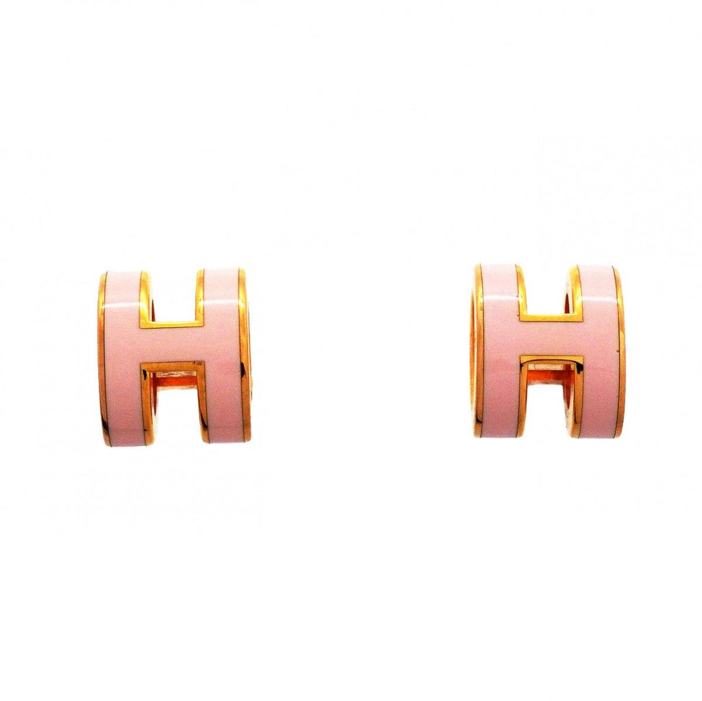 Hermes Earrings Mini Pop Gold Plated Pink