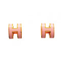 Hermes Earrings Mini Pop Gold Plated Pink