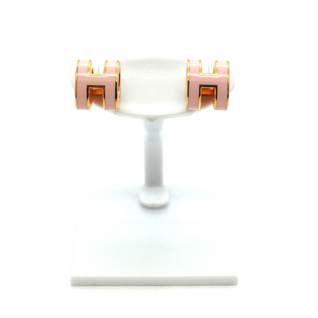Hermes Earrings Mini Pop Gold Plated Pink — view 2