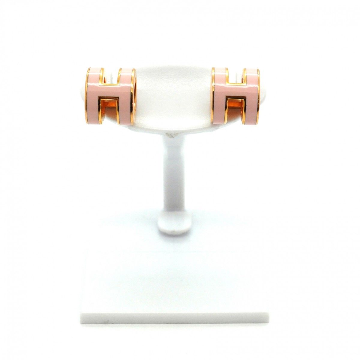 Hermes Earrings Mini Pop Gold Plated Pink — view 2