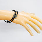 Hermes Bracelet Tourni Metal Leather Silver Black — view 7