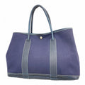 Hermes Tote Garden Party PM Toile Ash Navy Silver