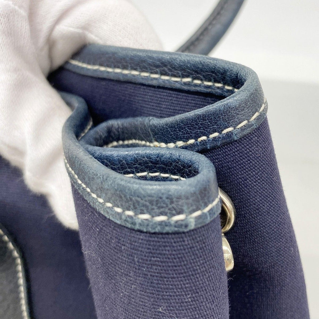 Hermes Tote Garden Party PM Toile Ash Navy Silver — view 6
