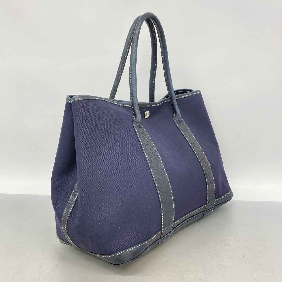 Hermes Tote Garden Party PM Toile Ash Navy Silver — view 2
