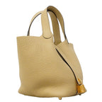 Hermes Handbag Picotin Lock PM Taurillon Clemence Trench Gold — view 2