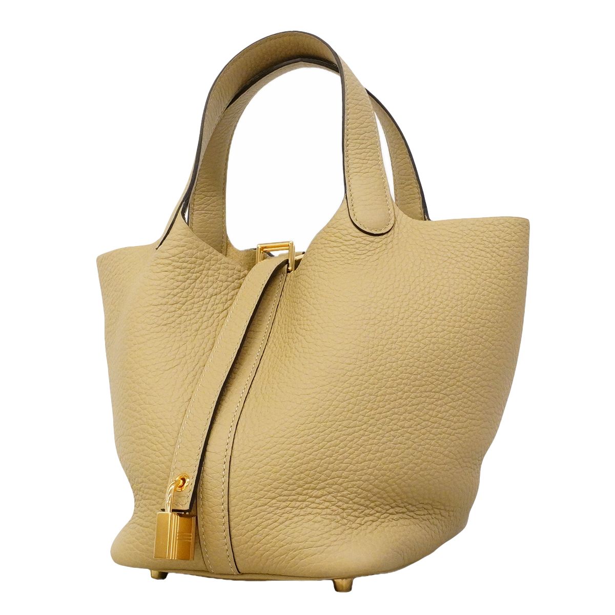 Hermes Handbag Picotin Lock PM Taurillon Clemence Trench Gold