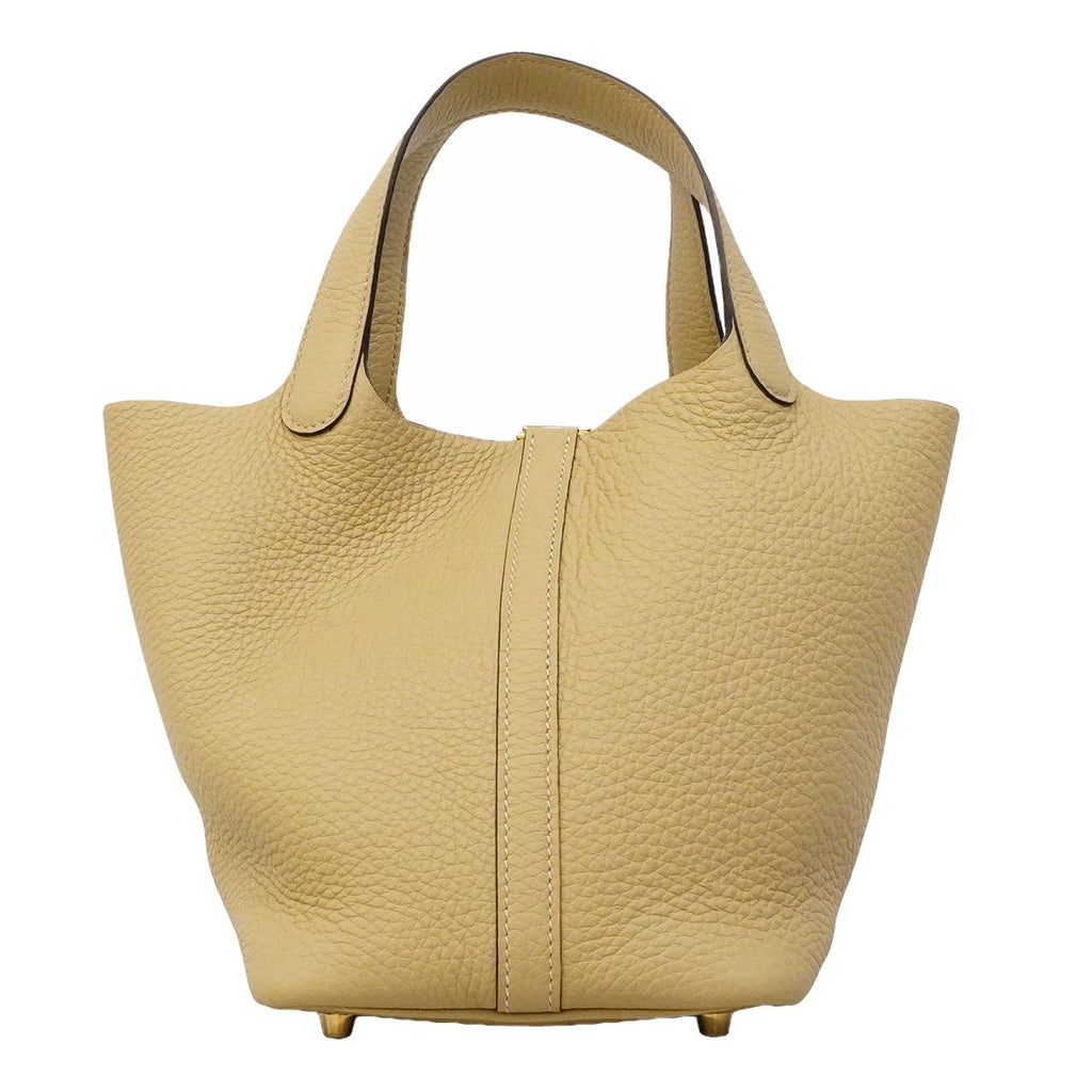 Hermes Handbag Picotin Lock PM Taurillon Clemence Trench Gold — view 7