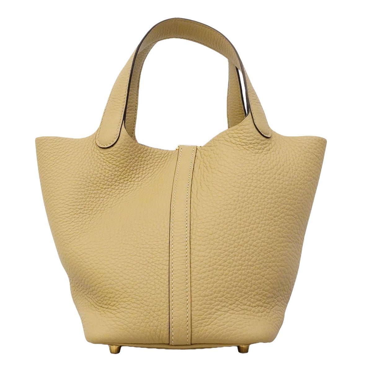 Hermes Handbag Picotin Lock PM Taurillon Clemence Trench Gold — view 7