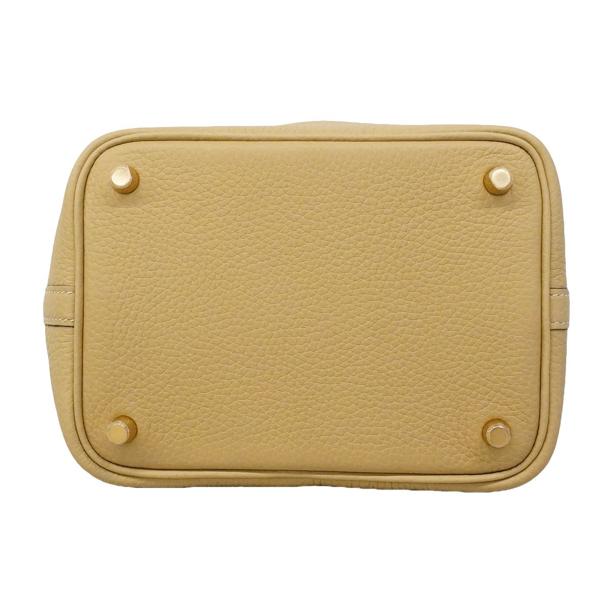 Hermes Handbag Picotin Lock PM Taurillon Clemence Trench Gold — view 3