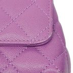 Chanel Handbag Quilted Coco Handle Caviar Leather Purple Gold 2-Way — view 7