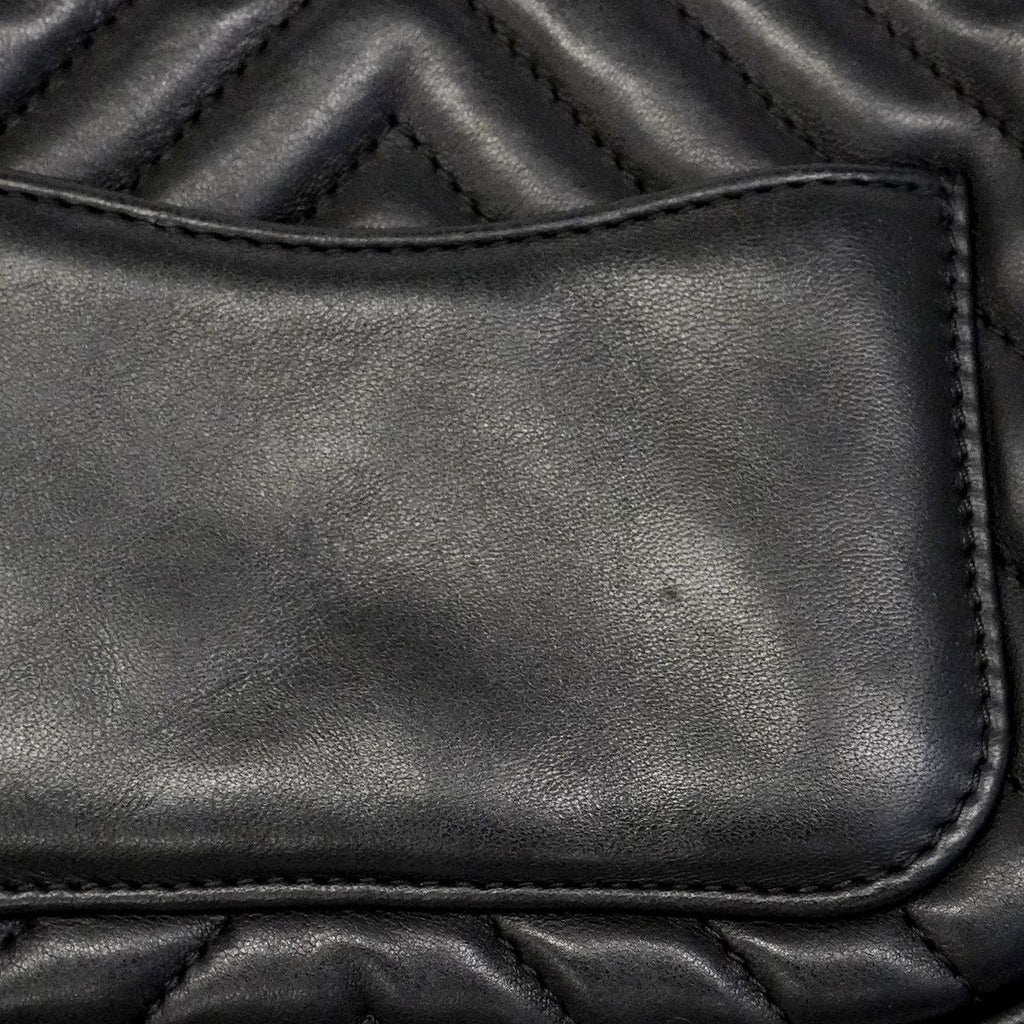 Chanel Handbag Stitch Lambskin Black Champagne Gold 2-Way — view 8