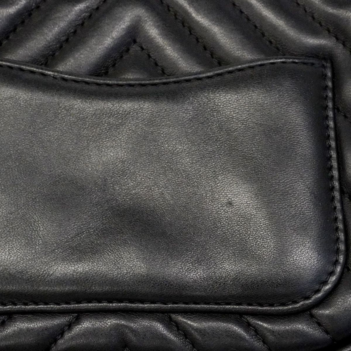 Chanel Handbag Stitch Lambskin Black Champagne Gold 2-Way — view 8